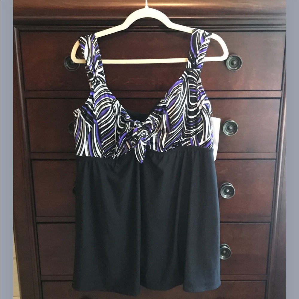 🌟4xHP🌟Robby Len Knot Front Plus Swimsuit 22W